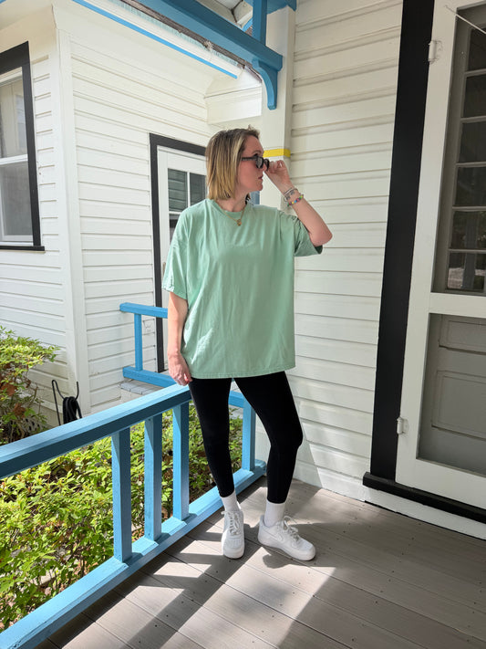 Fresh Mint Oversized Plain Soft Unisex Tee