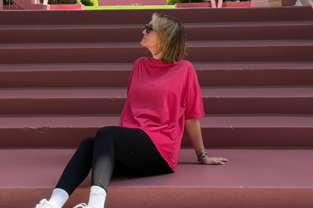 Sunset Pink Oversized Tee