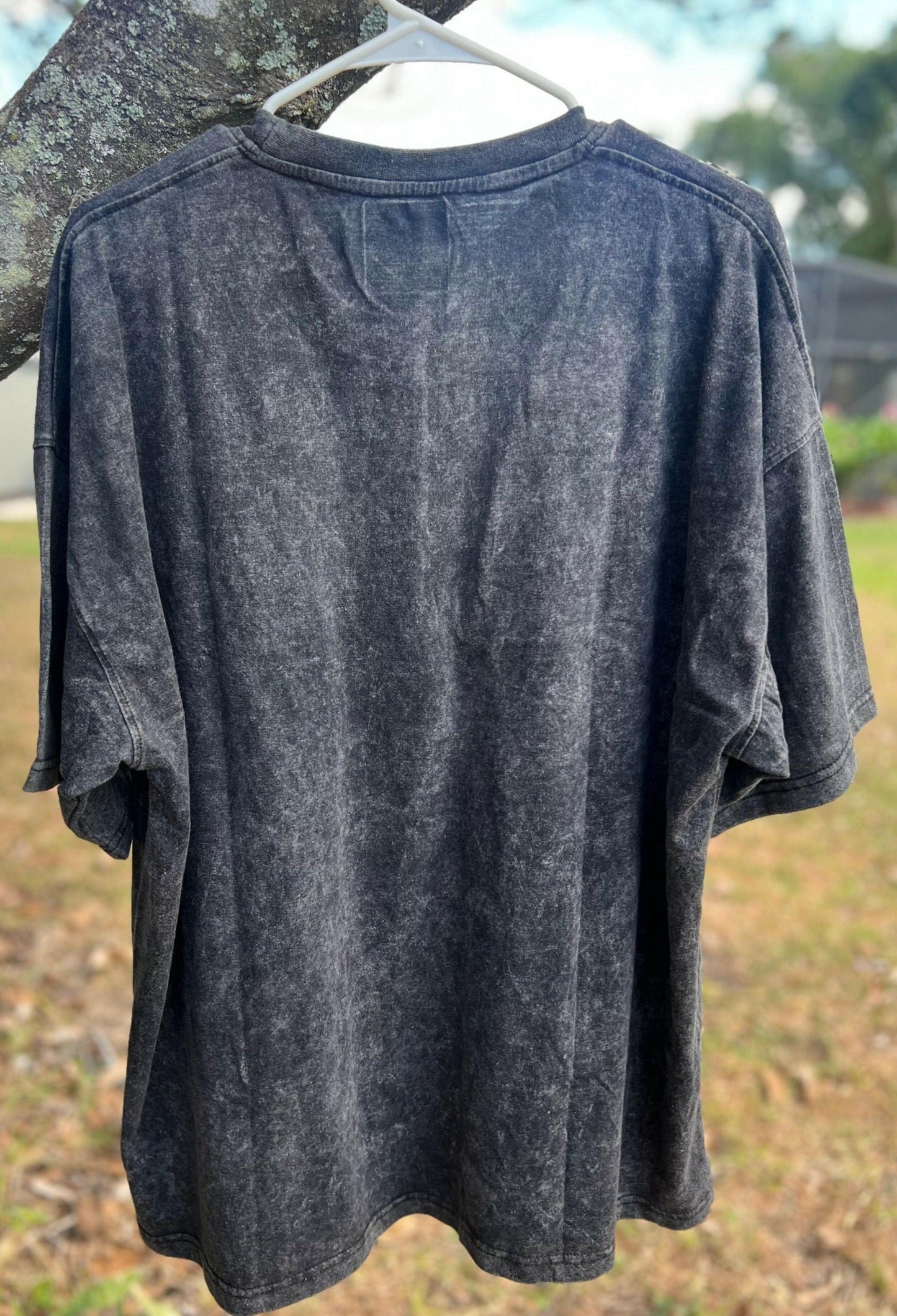 Black Vintage Washed Oversized Drop Shoulder Tshirt