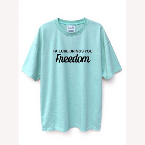 Mint, Orange "Failure brings you Freedom" Oversized Drop-Shoulder T-Shirt – Plain Soft Unisex Tee