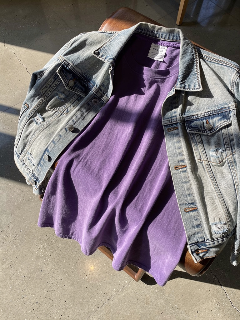 Dark Purple Oversized Drop-Shoulder T-Shirt – Plain Unisex Tee