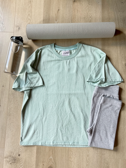 Mint Oversized Drop-Shoulder T-Shirt – Plain Soft Unisex Tee