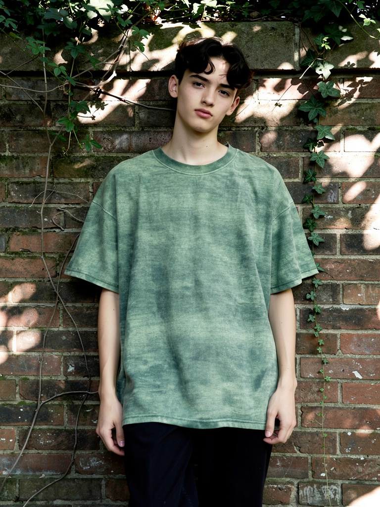 Dark Green Acid Washed Oversized Unisex T-Shirt