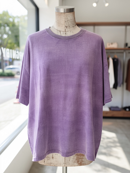 Lavender Loose Fitting Oversized Vintage Washed T-Shirt