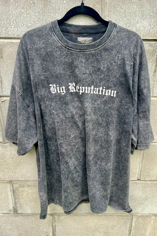 "Big Reputation" Loose Fitting Vintage Washed T-Shirt