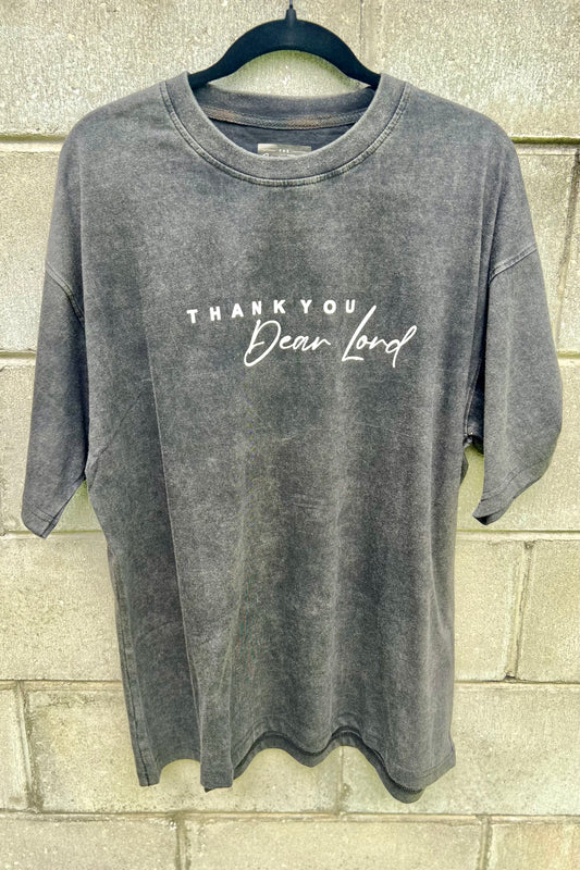 "Thank you Dear Lord" Oversized Vintage Washed Christian T-shirt