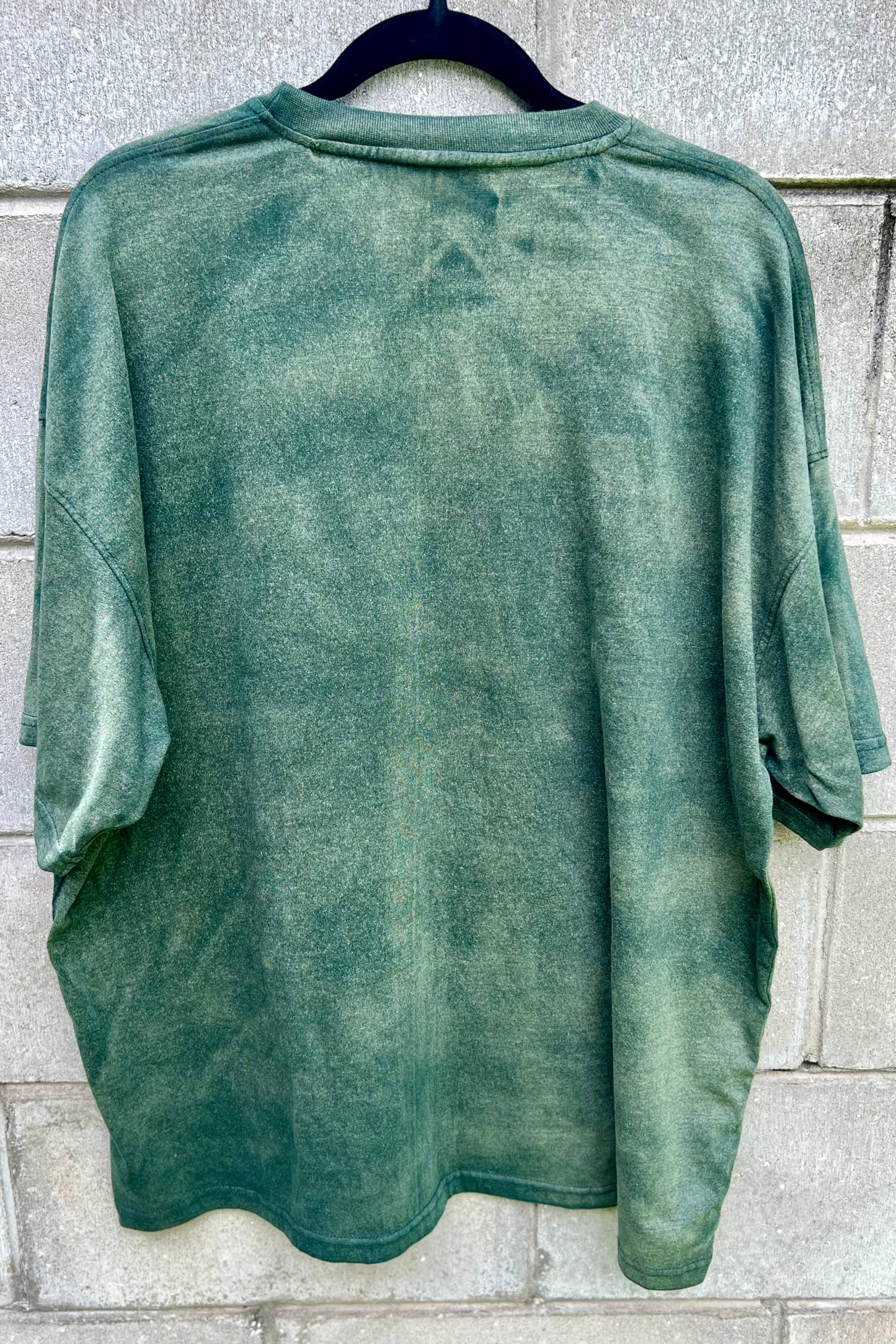 Dark Green Acid Washed Oversized Unisex T-Shirt