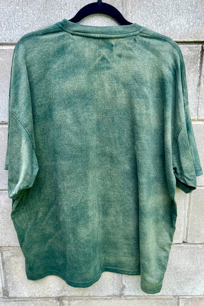 Dark Green Acid Washed Oversized Unisex T-Shirt