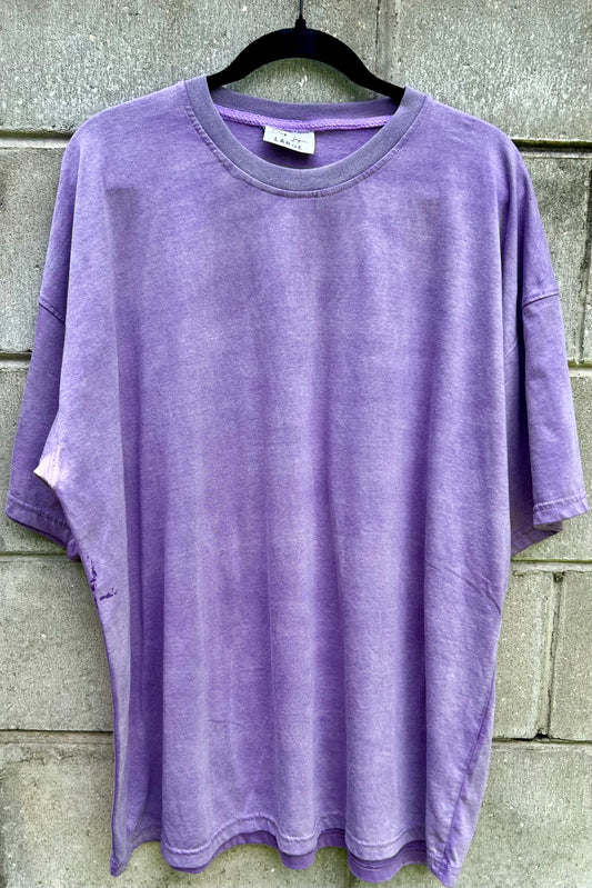 Lavender Loose Fitting Vintage Washed T-Shirt