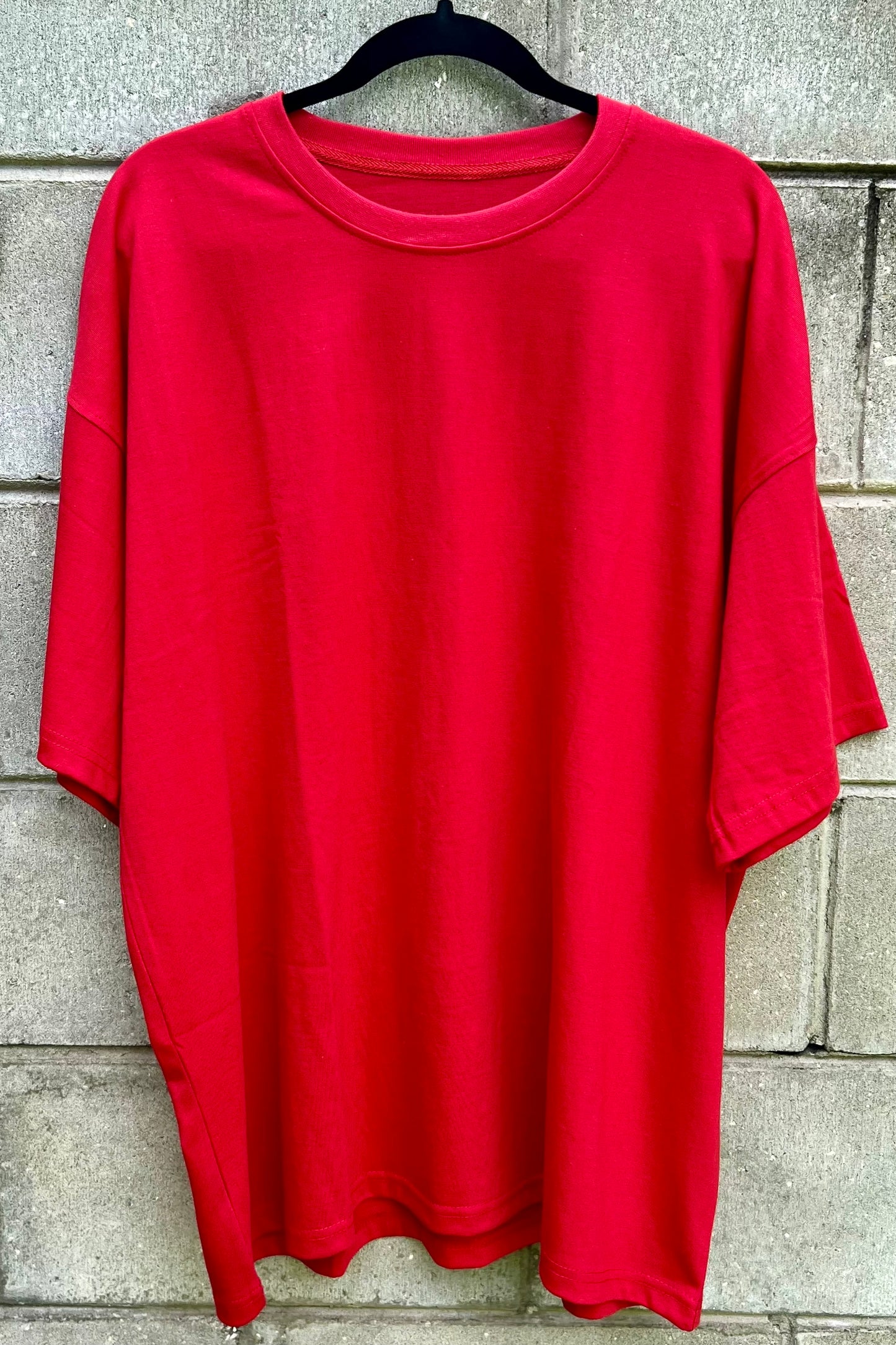 Red Oversized Loose Fitting Unisex T-Shirt