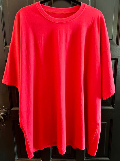 Red Oversized Loose Fitting Unisex T-Shirt