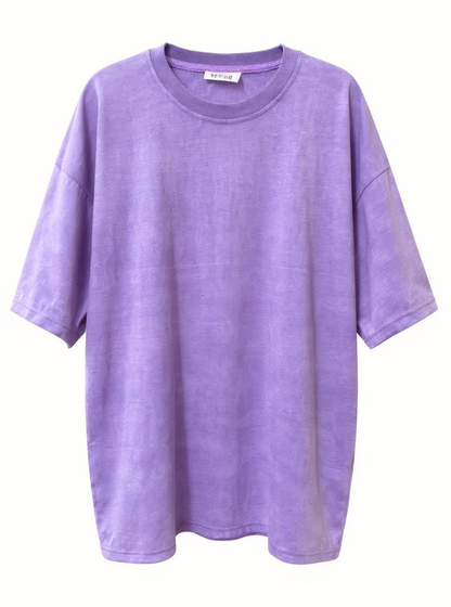 Lavender Loose Fitting Oversized Vintage Washed T-Shirt