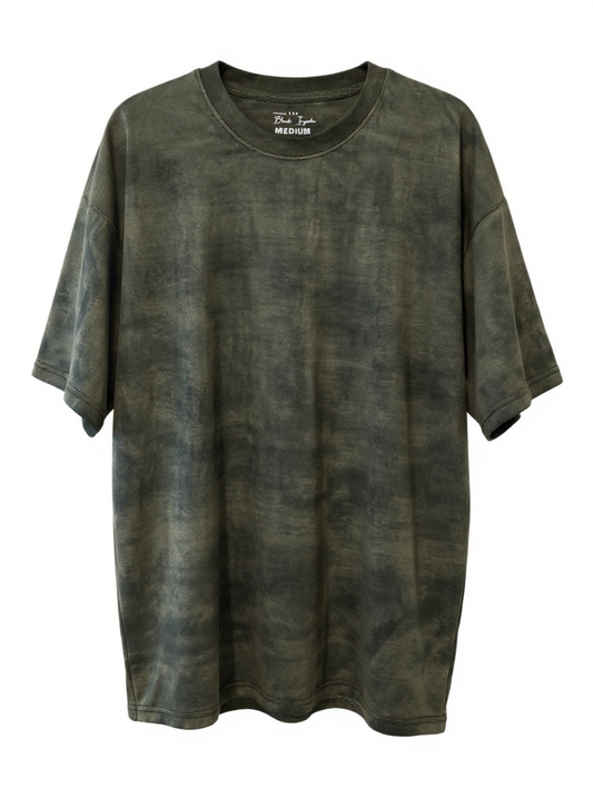 Dark Green Acid Washed Oversized Unisex T-Shirt