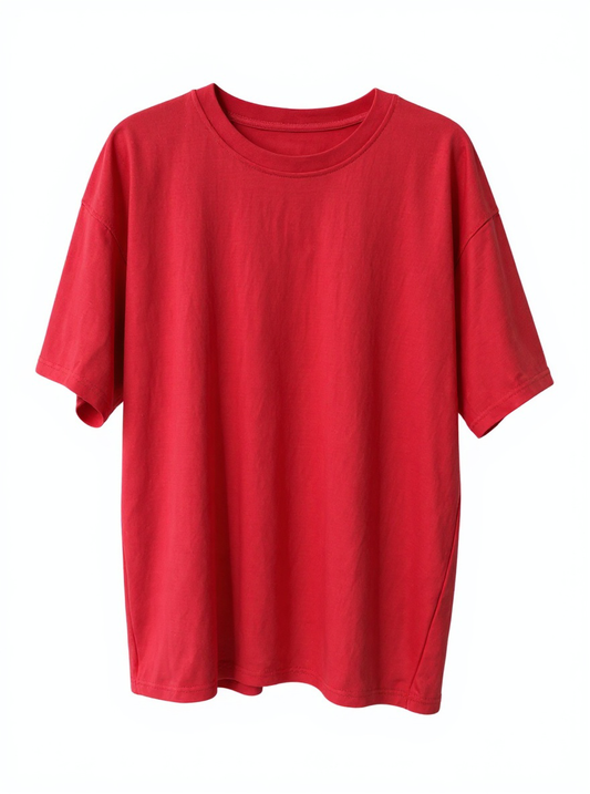 Red Oversized Loose Fitting Unisex T-Shirt