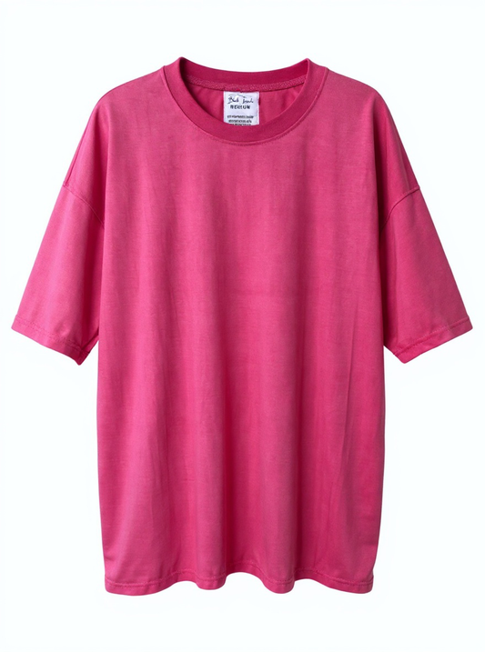 Bright Pink Acid Washed Oversized T-Shirt