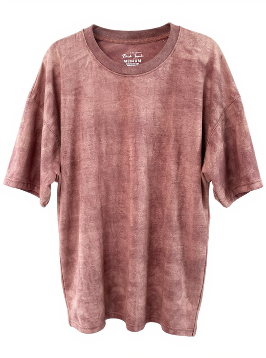 Dark Brown Acid Washed Unisex Oversized Loose Fitting T-Shirt