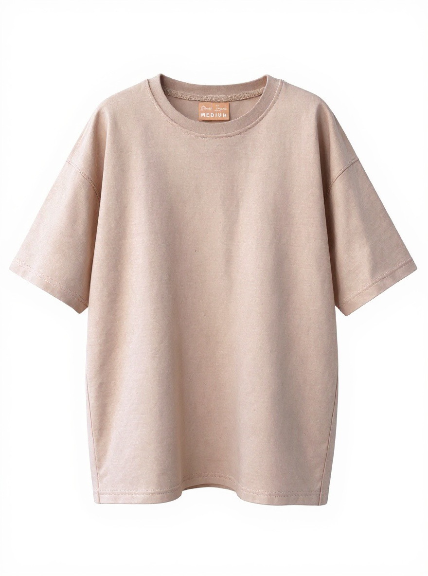 Tan Oversized Drop-Shoulder T-Shirt – Plain Soft Unisex Tee