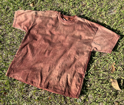 Dark Brown Acid Washed Unisex Oversized Loose Fitting T-Shirt