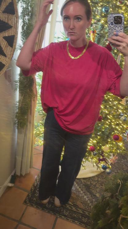 Dark Purple Oversized Drop-Shoulder T-Shirt – Plain Unisex Tee